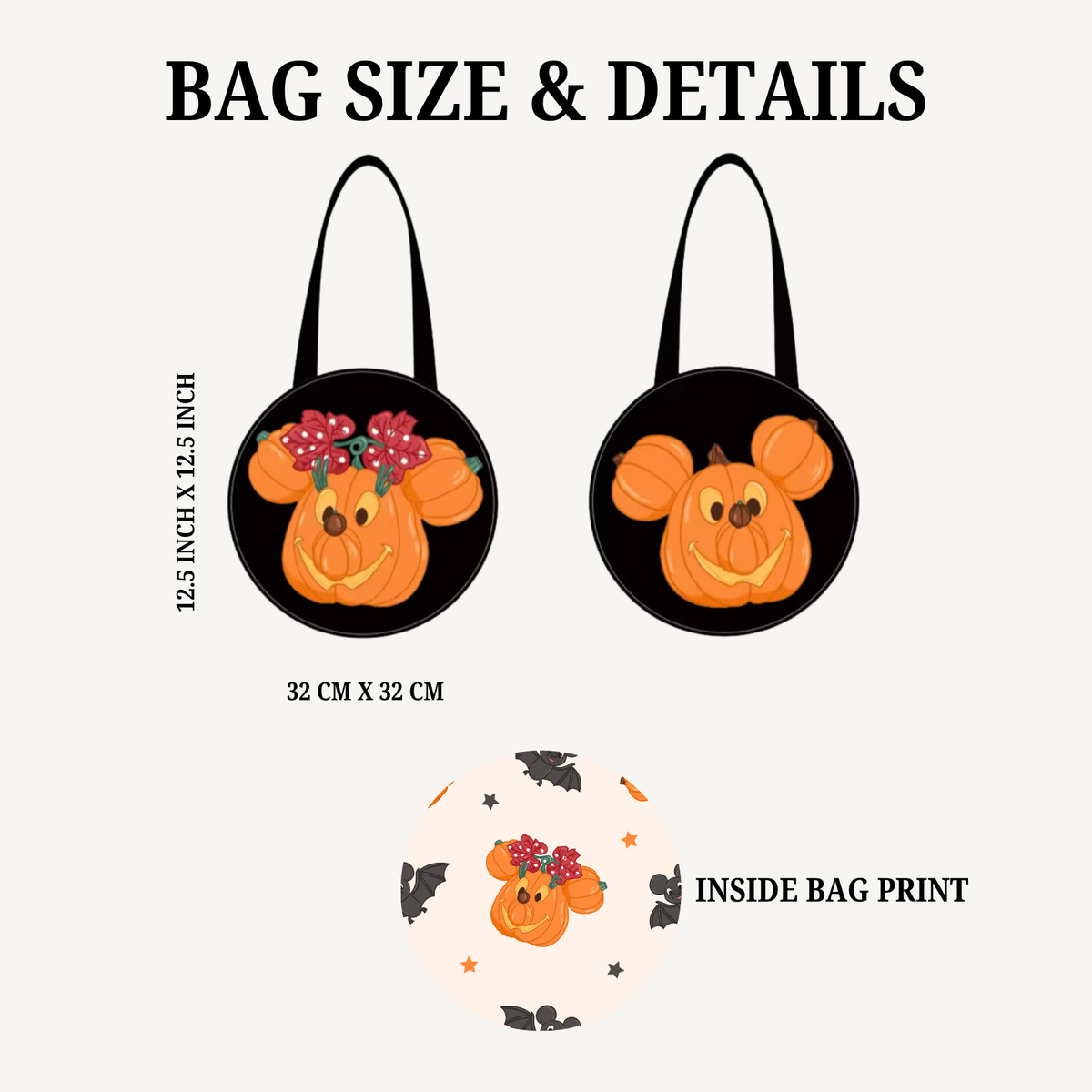 PUMPKIN MINI TOTE BAG (SHIPS LATE AUG)
